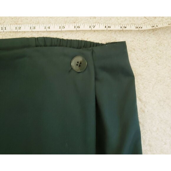 Vintage Danielle B Dark Green Faux Wrap Pencil Midi Skirt Sz 22 EUC - Picture 10 of 12